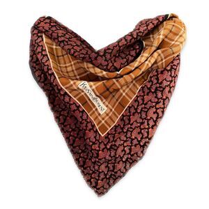 Yves Saint Laurent Plaid and Paisley Square Silk Scarf